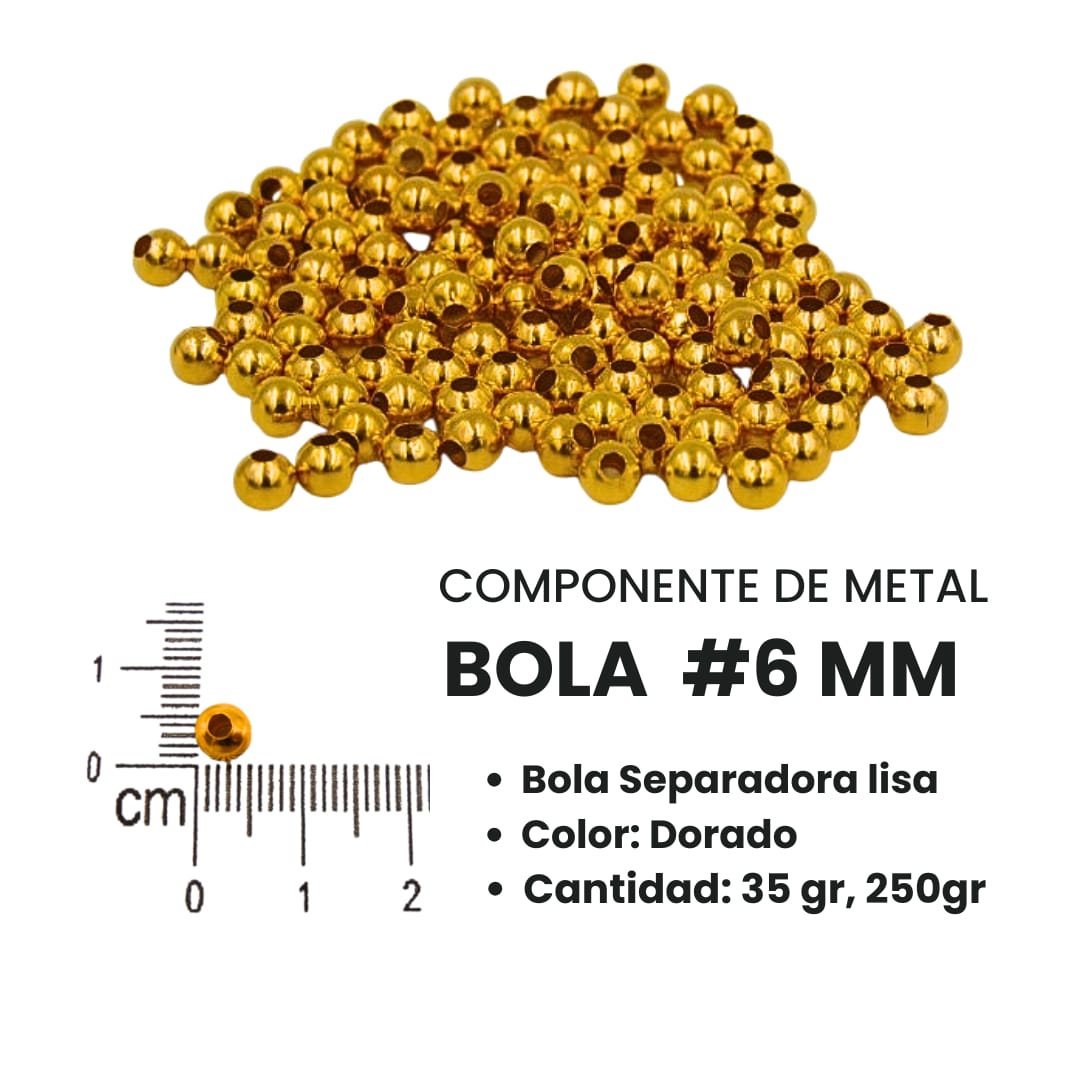 Bolita Separador Componente de Metal para Bisutería